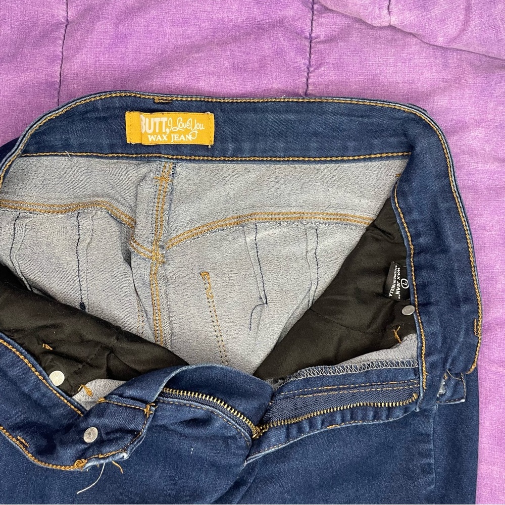 Dark Blue High Rise Jeans - Picture 3 of 5